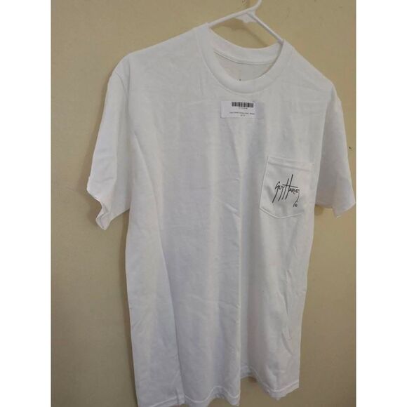 Guy Harvey Men’s Short-Sleeve T-Shirt White Size Medium Fishing Flamingo Slam - Picture 3 of 8